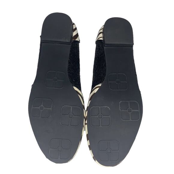 IMAN calf hair zebra print size 6.5M flats brown and beige glittery side… - Picture 9 of 14